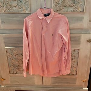 Ralph Lauren Red White Striped Button Down